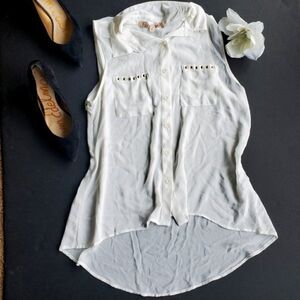 Penelope White Chiffon Blouse